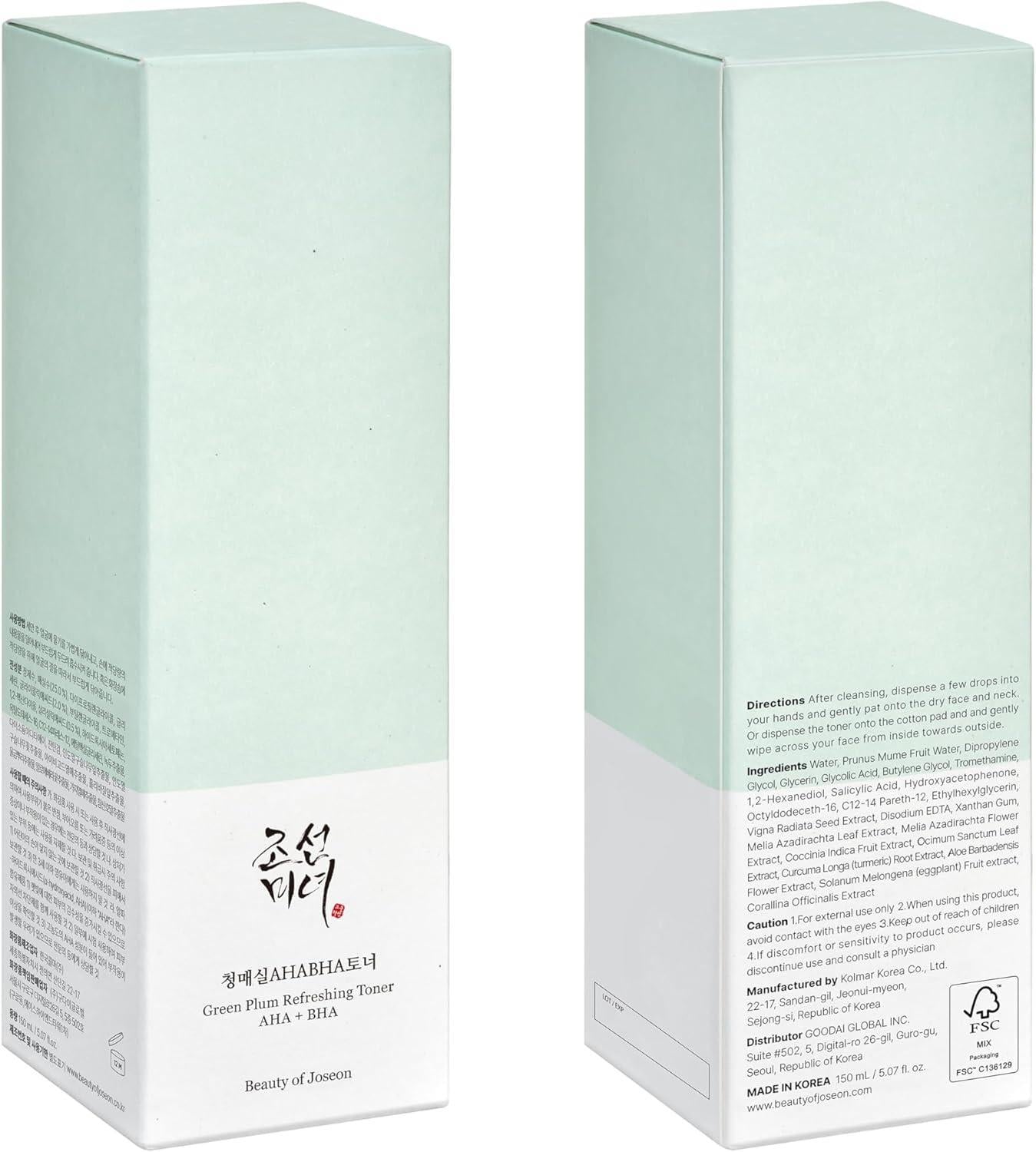 BEAUTY OF JOSEON - Green PlumTonique Exfoliant Quotidien : AHA + BHA 150ml