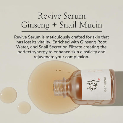 BEAUTY OF JOSEON - Sérum Vitalité – Ginseng & Mucine d’Escargot 30ml